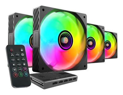 Mars Gaming Kit 4 Fans PC Auxiliar MF-SI4KIT A-rgb Infinity Black 4X Fans Ultrasilenciosos ARGB/ Controller a  — image 1
