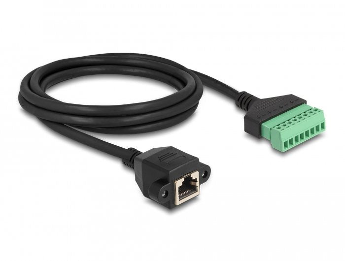 Delock RJ45 Cable CAT.6 Connector Female a Terminalblock Adapter Assembly 2M 2-PIEZAS