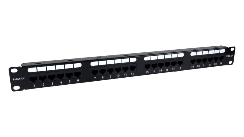 Phasak Panel Transferencia UTP 19 CAT.6A Dual 24 Ports 1U Black
