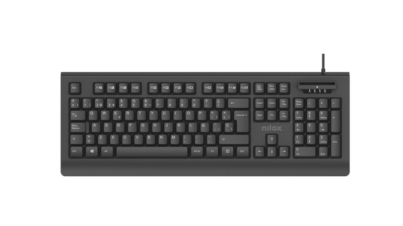 Nilox Keyboard Spanish USB With Reader Smartcard Dni Black