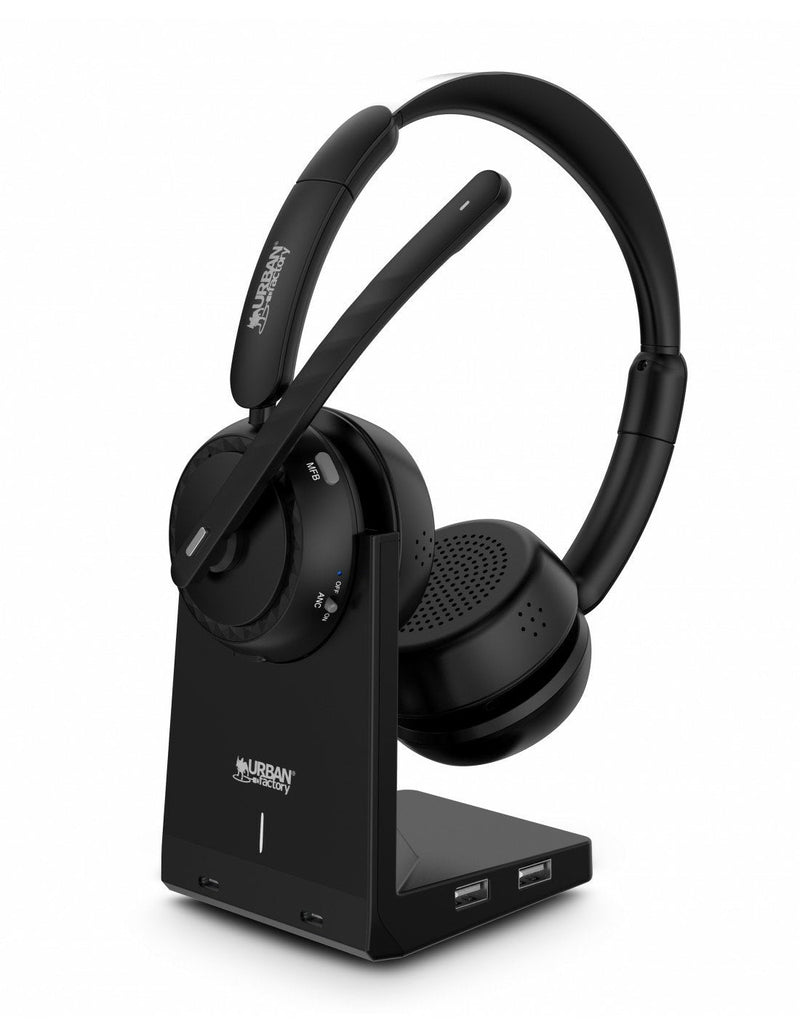 Urban Factory Auriculares Movee Max. Inalámbrico USB Tipo a Bluetooth Base Charging Negro