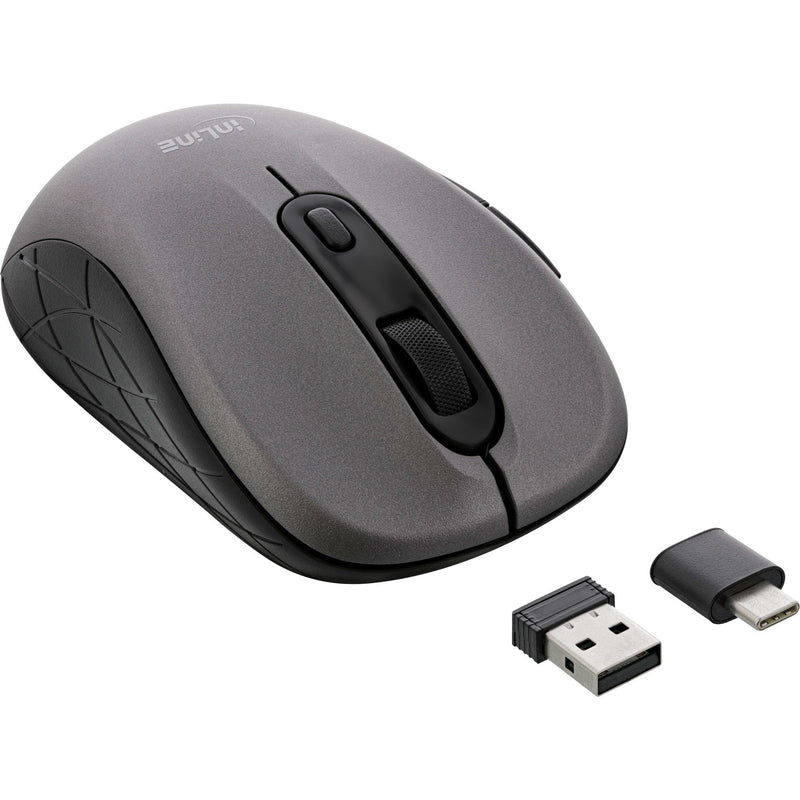 Inline Mouse 3 1, Bluetooth + 2X 2,4GHZ, 5 Buttons Óptico, Grey/Black