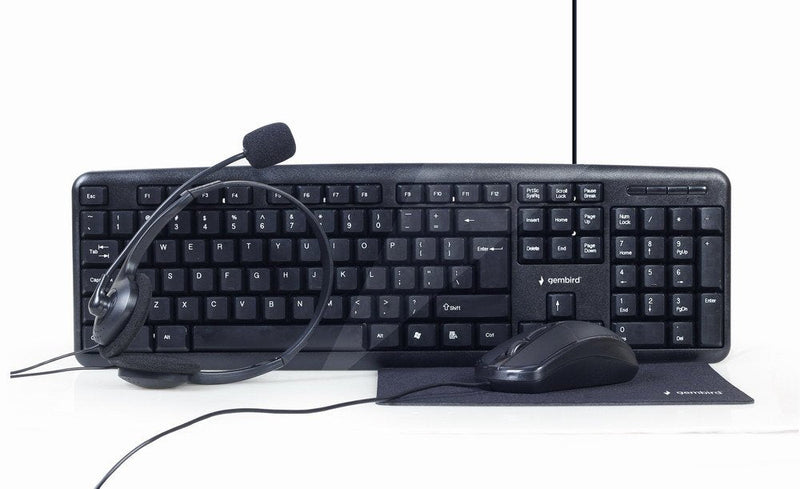 Gembird KBS-UO4-01 4 1 Keyboard English Mouse Headphones Mouse Pad