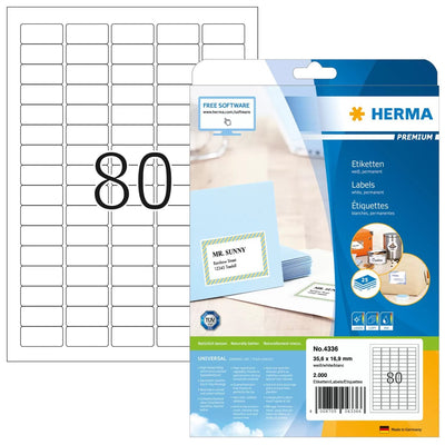 Herma Label 35,6X16,9 25 Sheets Din A4 2000 Pcs. 4336 Labels — image 1