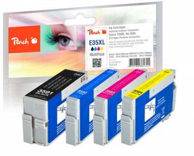 Peach PI200-637 Ink Black Cyan Magenta Yellow 4 Pieces