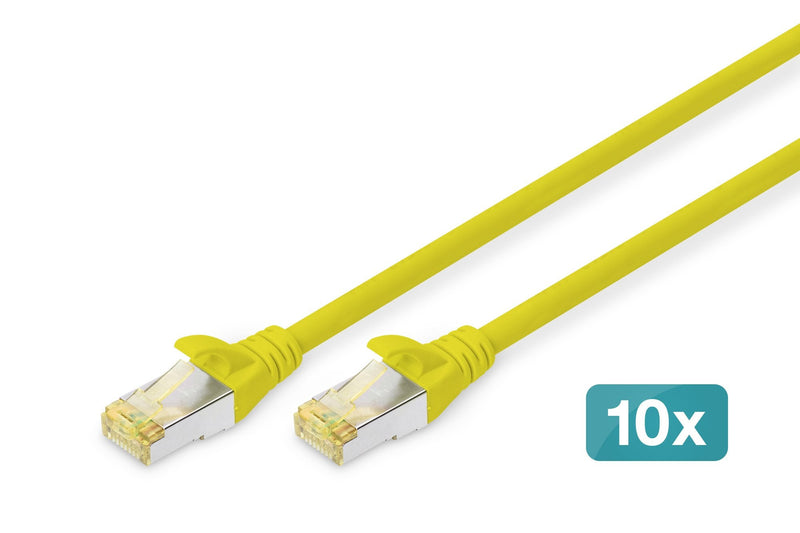 CAT.6A S/FTP Patch CORD10P Awg Cabl 26/7 2M 10 Piezas Amarillo