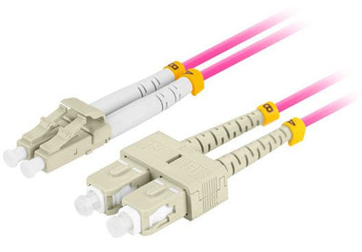Lanberg Cable Fibre Optic Mm Lc Upc-sc Upc Duplex 1M Lszh OM4 50 125 3.0MM Violet — image 1