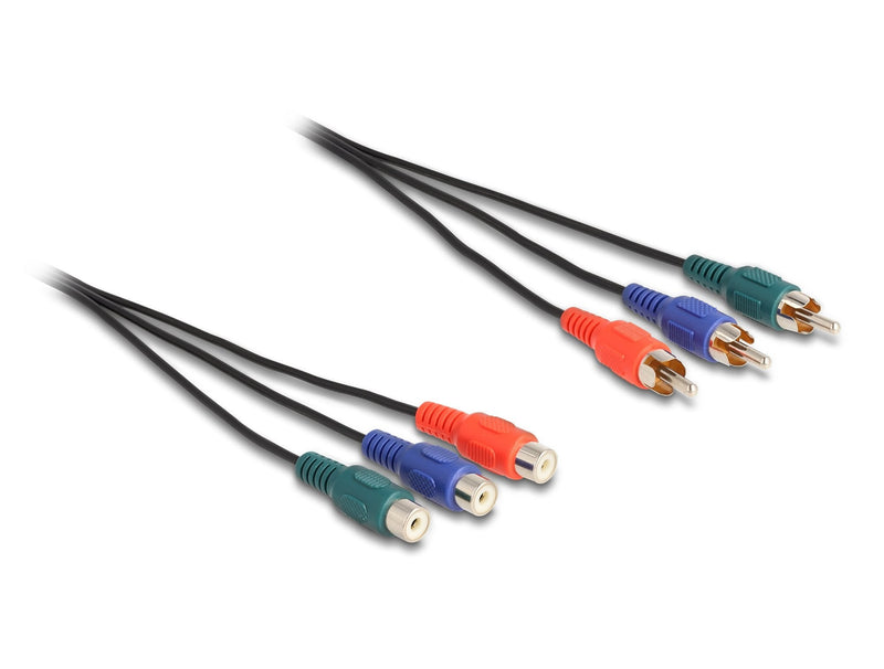 Delock 85390 Cable Extensión Rca RGB 3 X Machos a 3 X Hembras, 1M