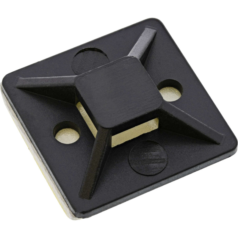 Inline Cable Tie Mounts Adhesive 30X30MM Black 10UDS