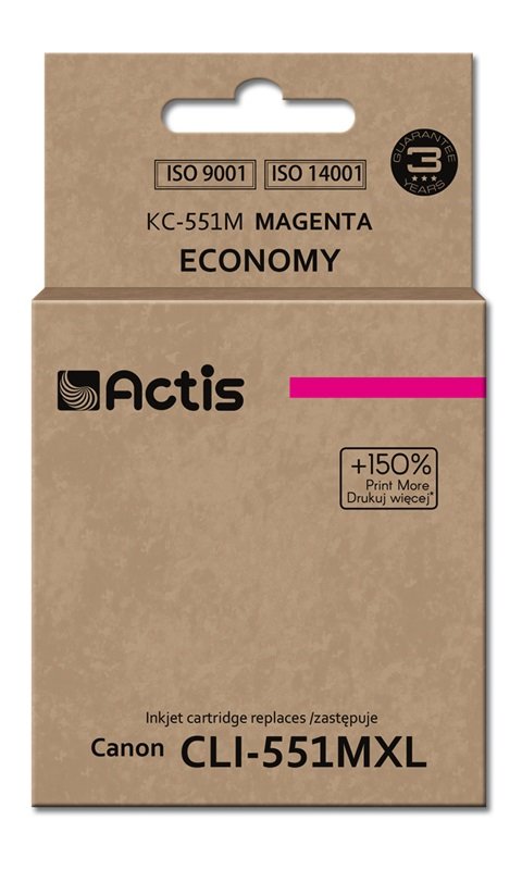 Actis Ink KC-551M (reemplazo Canon CLI-551M - Standard - 12ML - Magenta
