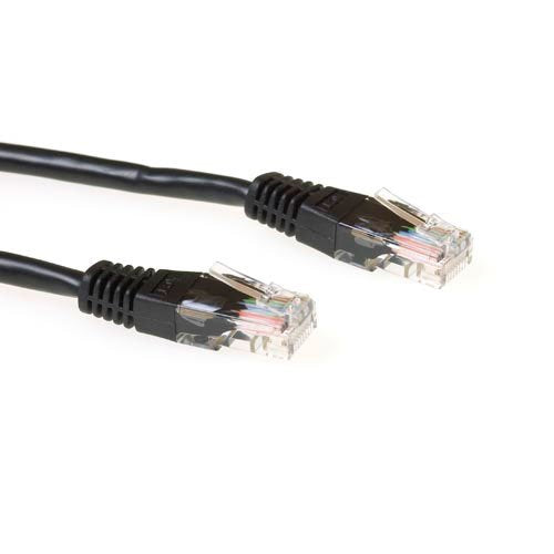 Black 20 Meter U UTP CAT.6 Patch Cable With RJ45 Connectors