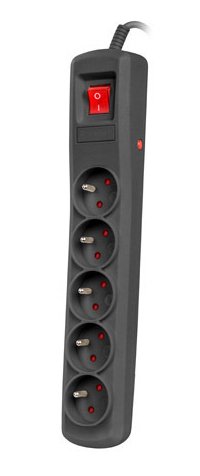 Natec Protector Contra Sobretensiones Bercy 400 5M 5X Sockets Francesas Black