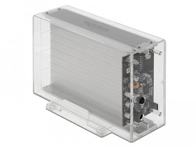 Delock Housing Dual External 2 Drives Hard SATA 3,5 With Connector USB Type-c, Housing Unit Transparent 42624 — image 1