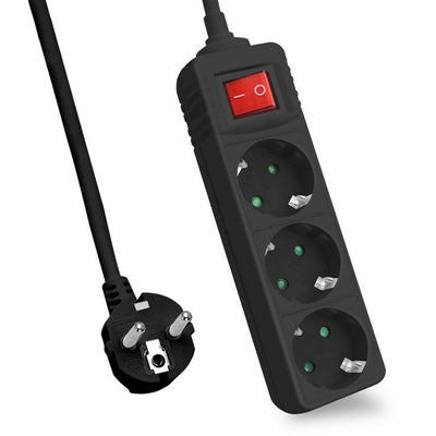 Helos Power Strip Classic, 3 Sockets Black 3,0M, With Switch — image 1