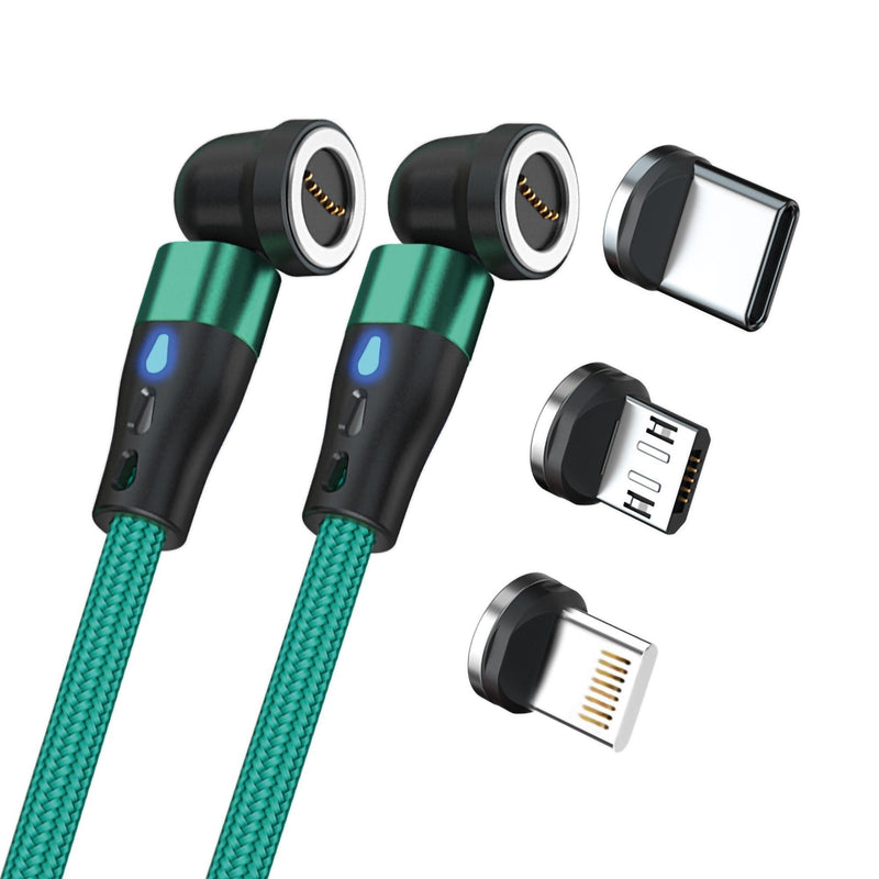 Realpower Magentic CABLE,1M 2X Magnetic Green With Adaptern