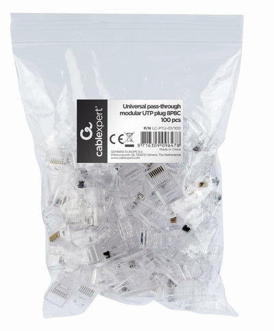 Gembird LC-PTU-01/100 Connectors UTP Modular 8P8C, 100 Pieces — image 1