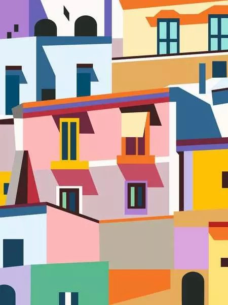 Ravensburger Creart Canvas Edition: Casas Coloridas, Pintura 25527
