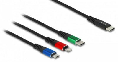 Delock Cable Charging USB 3 1 USB Type-c™ a Lightning™ / Micro USB / USB Type-c™ 1M — image 1