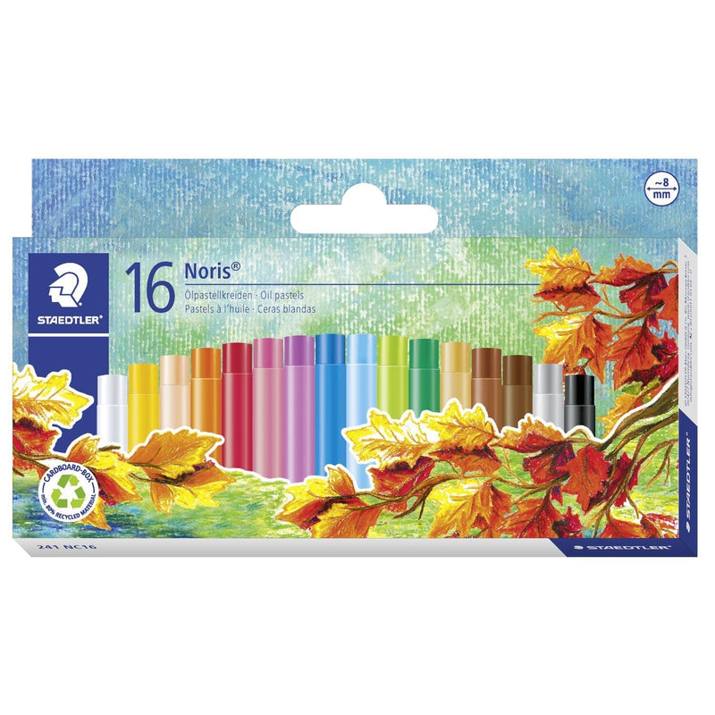 Staedtler Noris 241 Pack 16 Ceras Blandas - Diametro 8MM - Resistencia a Rotura - Colours Surtidos