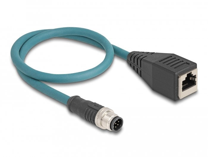 Delock Network Cable M12 A-kodiert 8 Pin Male a RJ45 Female 50CM