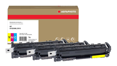 Agfaphoto APTHPCF253XME Cartridge Toner 3 Pieces Compatible Cyan Magenta Yellow — image 1