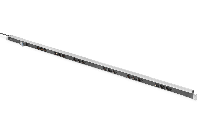 Digitus 19 Outlet Stripe 18X For Vertical Mount 42HE RAL7035 Grey Overvoltage Protection Without On Off Switch