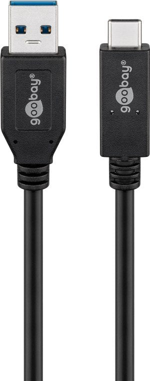Goobay USB Cable -a - USB-C USB 3.2 Generación 2, 3A 0.50M Black