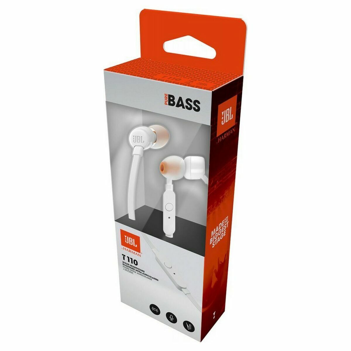 Jbl Headphones With Microphone Jbl T110 White