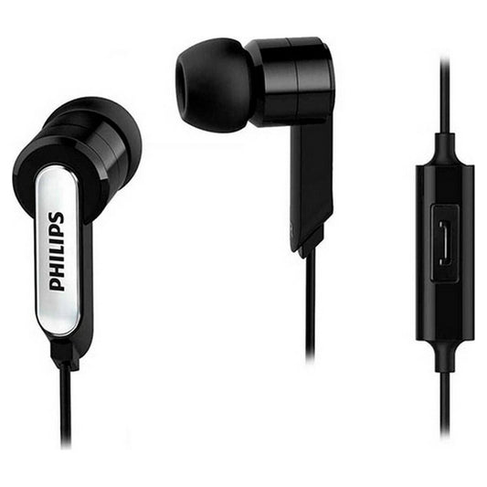 Philips Headphones With Microphone Philips She1405Bk/10 Black Silicone