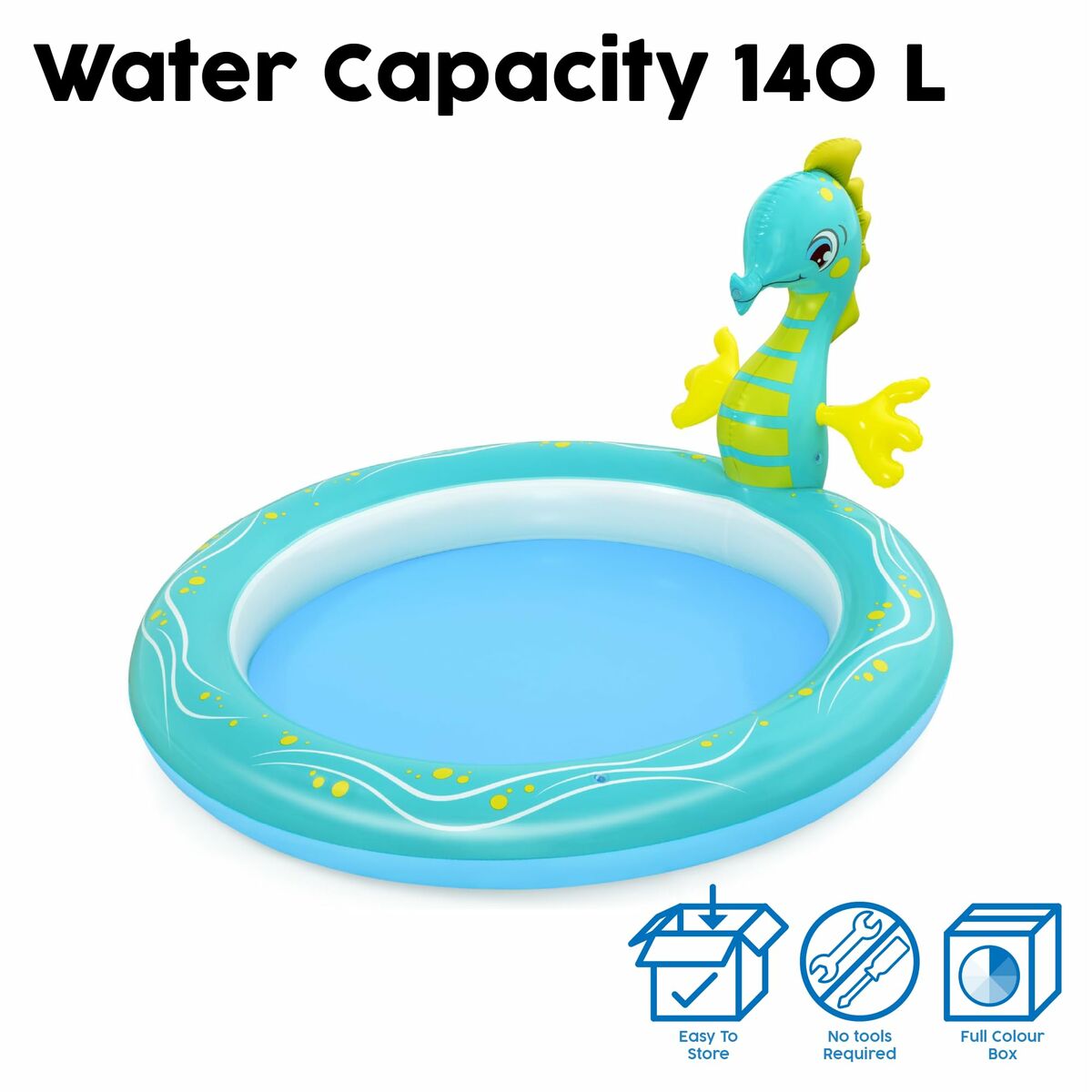 Bestway Inflatable Paddling Pool For Children Bestway Sea Horse 188 X 160 X 86 Cm
