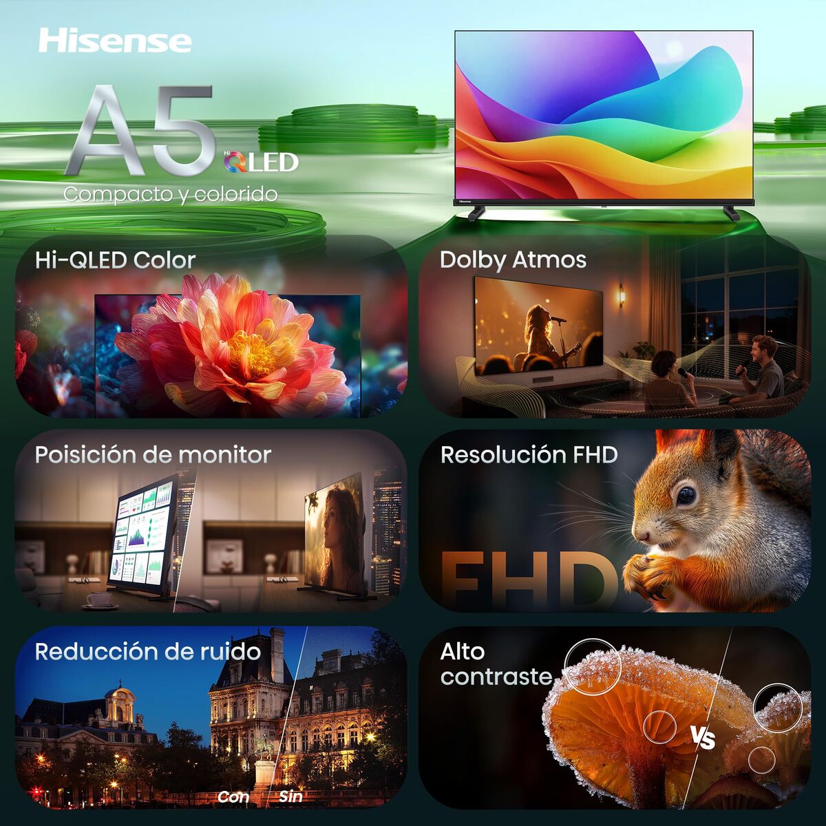 Hisense Smart Tv Hisense 40A5S 1920 X 1080 Px 40" Hdr Full Hd Dolby Atmos Qled