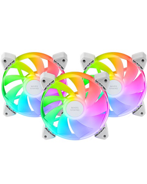 Mars Gaming Kit 3 Fans Auxiliar A-rgb 120MM MF-3R White 120MM/ Iluminación ARGB/ Compatibilidad ARGB — image 1