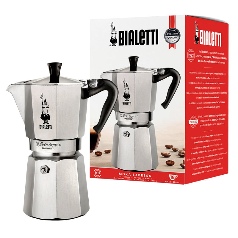 Bialetti Moka Express Coffee Machine Italiana Aluminium Black