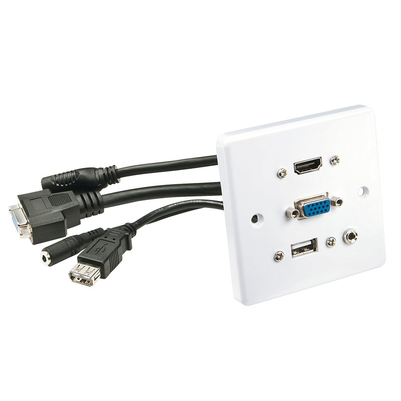 Lindy 60220 Socket Power HDMI + VGA + USB a + 3.5MM White