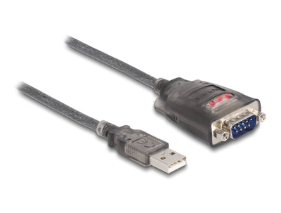 Delock 61548 Adapter USB 2.0 Tipo-a a 1 X Serial RS-232 D-sub 9 Pin Male With Tuercas With 3 X LED 3M — image 1