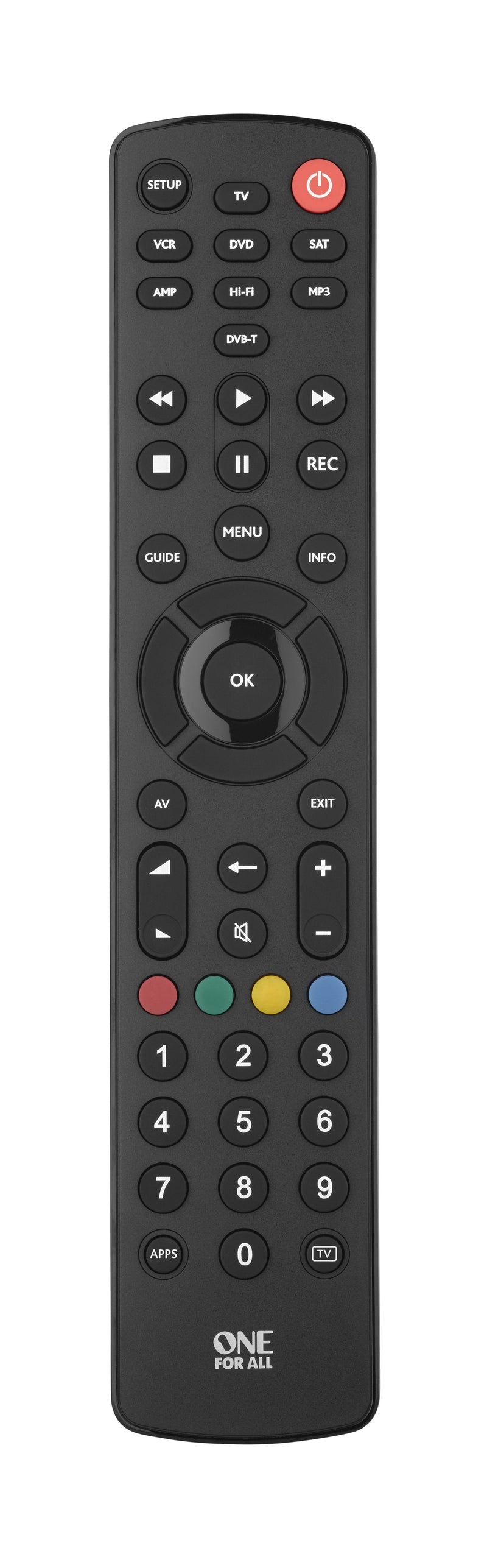 One For All Contour 8 Remote Control Cable Dtt, Dvd/Blu-ray, Console Juegos, Sistema Cine House Iptv, Sat, Tnt
