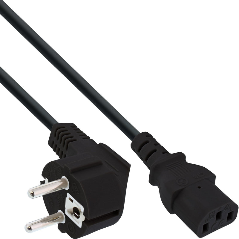 Inline 60PCS. Bulk-pack ® Power Cable CEE7/7 Angled / 3PIN IEC C13 0.5M