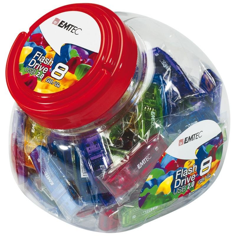 Emtec USB 2.0 C410 8GB Candy Jar 80 Pces