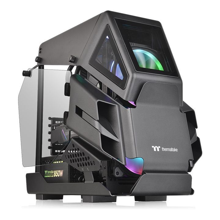 Thermaltake PC Case Tower M-atx Ah T200 Black 2XCRISTAL Tempered CA-1R4-00S1WN-00