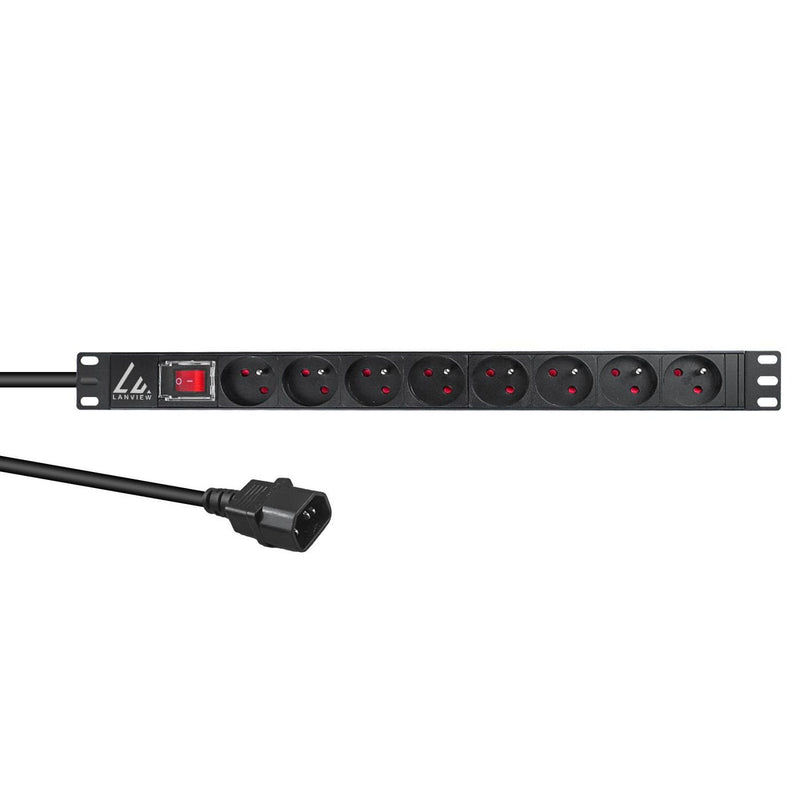 Lanview LVR-2MSCH-SW-C13-8 Unit Distribución Energía [pdu] 8 Salidas AC 1U Black