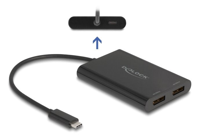 Delock Adapter USB Type-c™ a 2 X DisplayPort 4K 60 HZ With Displaylink® Grafik And USB Pd