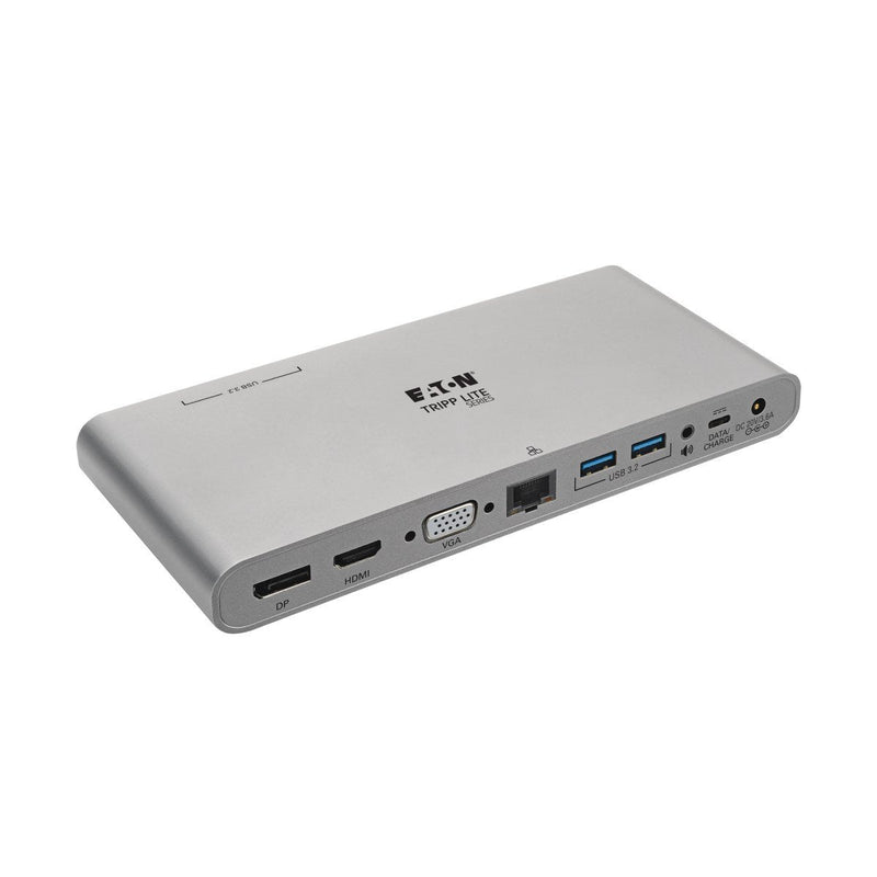 Eaton Tripp Lite USB-C Dock Triple Display 4K HDMI/DisplayPort VGA USB 3.2 Gen 1 USB-A/USB-C Hub GbE 100W Pd C