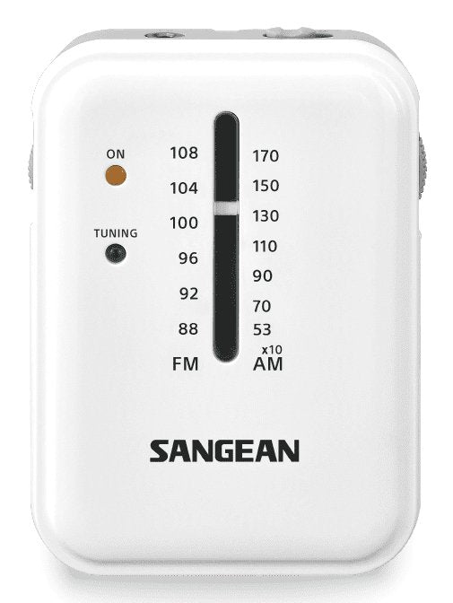 Sangean SR-32 White Radio Bolsillo Fm/Am Speaker Integrado Jack And Strap