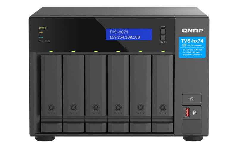 QNAP TVS-H674T Server NAS 6 Compartimentos SATA 6GB/S RAID 0 1 5 6 10 50 Jbod RAM 32GB 2.5 Gigabit Ethernet Is