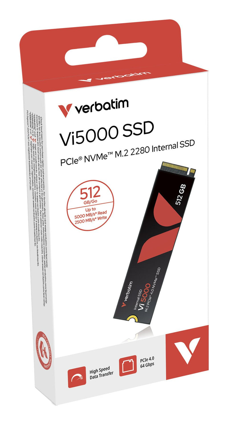 Verbatim SSD 512GB, PCIE 4.0, M.2 2280, NVMe, VI5000