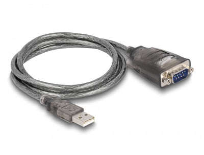 Delock Adapter USB 2.0 Tipo-a a 1 X Serial RS-232 D-sub 9 Pin Male With Tuercas With 3 X LED 1M — image 1
