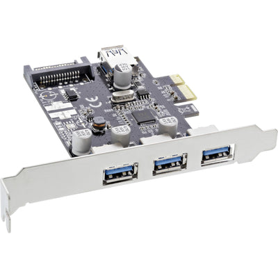 Inline Card Pci 3 + 1 Ports USB 3.0 PCIE With Power SATA And Stand Lp — image 1