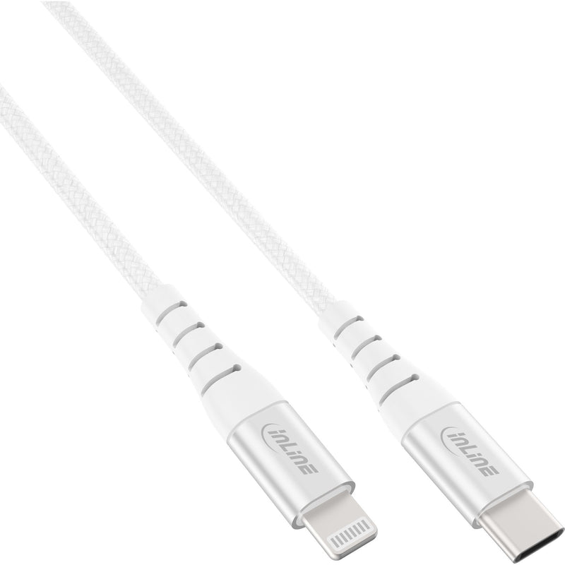 Inline Cable Lightning Usb-c, Ipad, Iphone, Ipod, Silver/Aluminium 2M With Certificación Mfi