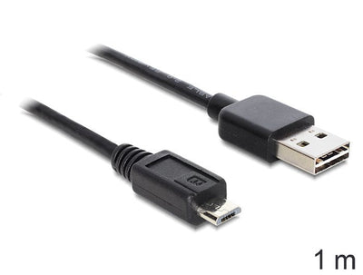 Delock Cable Easy-USB 2.0 Tipo-a - USB 2.0 Micro-b M/M 1M Black — image 1