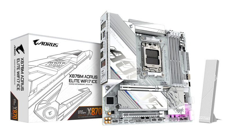 Gigabyte Motherboard X870M Aorus Elite WIFI7 Ice X870,AM5,ATX, Dd X870M a Elite WF7 Ice X870M a Elite WF7 Ice